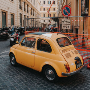 Orange Fiat 500